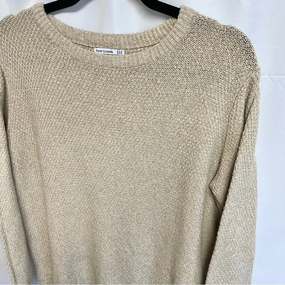 Pink Clover Tan Winter Warm Fall Pullover Crewneck  Knit Sweater Women Size XXL - Picture 11 of 11